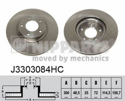 NIPPARTS j3303084hc -  Тормозной диск