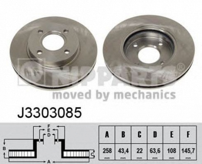 NIPPARTS j3303085 -  Тормозной диск