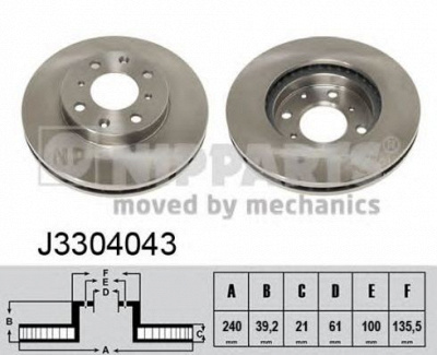NIPPARTS j3304043 -  Тормозной диск