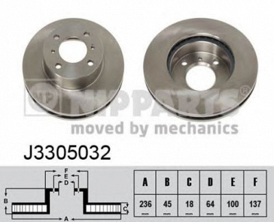 NIPPARTS j3305032 -  Тормозной диск