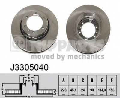 NIPPARTS j3305040 -  Тормозной диск