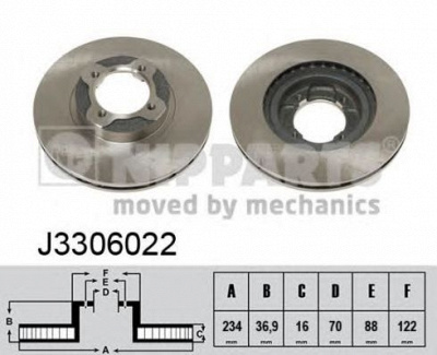 NIPPARTS j3306022 -  Тормозной диск