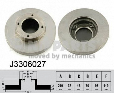 NIPPARTS j3306027 -  Тормозной диск