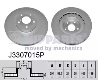 NIPPARTS j3307015p -  Тормозной диск