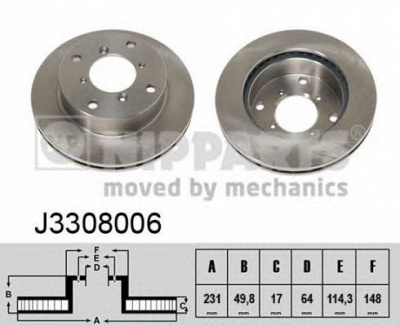 NIPPARTS j3308006 -  Тормозной диск