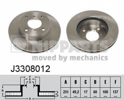 NIPPARTS j3308012 -  Тормозной диск