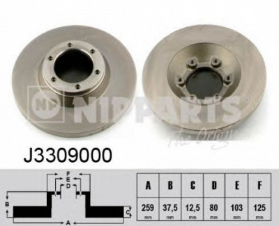 NIPPARTS j3309000 -  Тормозной диск