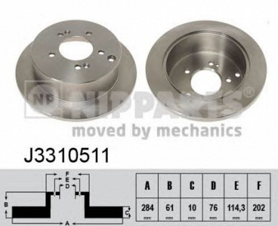 NIPPARTS j3310511 -  Тормозной диск