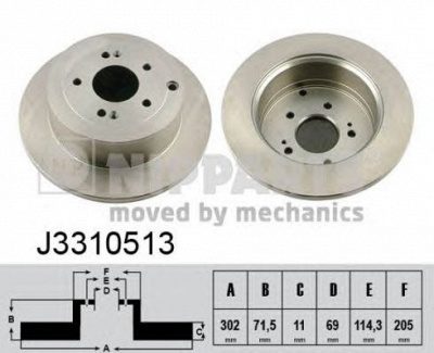 NIPPARTS j3310513 -  Тормозной диск