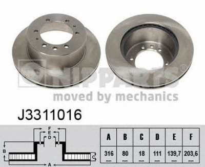 NIPPARTS j3311016 -  Тормозной диск