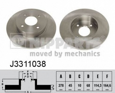 NIPPARTS j3311038 -  Тормозной диск
