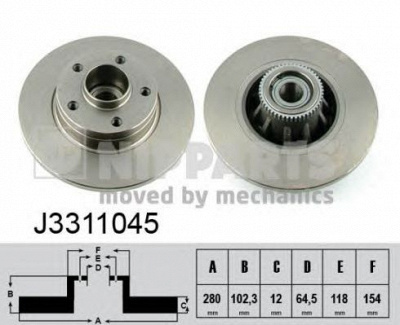 NIPPARTS j3311045 -  Тормозной диск