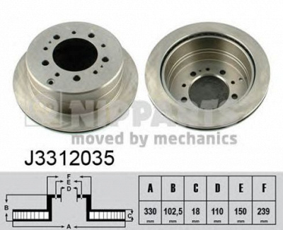 NIPPARTS j3312035 -  Тормозной диск