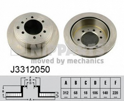NIPPARTS j3312050 -  Тормозной диск