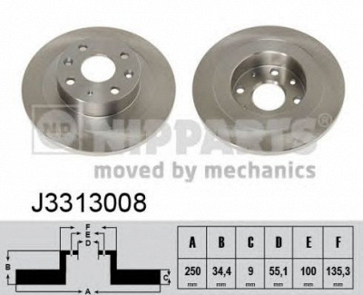 NIPPARTS j3313008 -  Тормозной диск