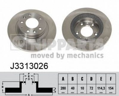 NIPPARTS j3313026 -  Тормозной диск