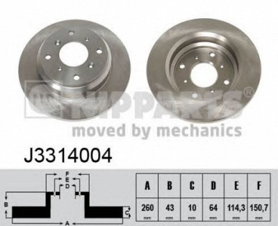 NIPPARTS j3314004 -  Тормозной диск