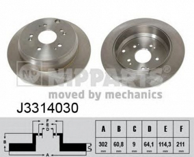 NIPPARTS j3314030 -  Тормозной диск