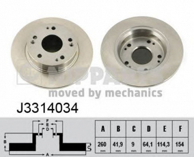 NIPPARTS j3314034 -  Тормозной диск