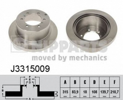 NIPPARTS j3315009 -  Тормозной диск