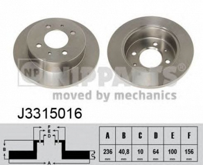 NIPPARTS j3315016 -  Тормозной диск