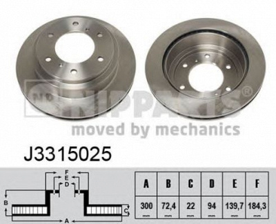 NIPPARTS j3315025 -  Тормозной диск