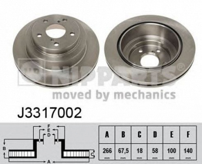 NIPPARTS j3317002 -  Тормозной диск