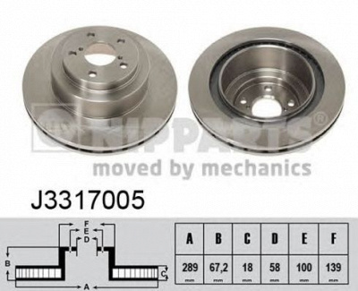 NIPPARTS j3317005 -  Тормозной диск