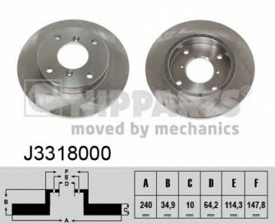 NIPPARTS j3318000 -  Тормозной диск
