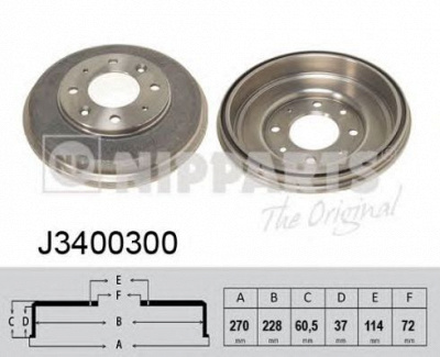 NIPPARTS j3400300 -  Тормозной барабан
