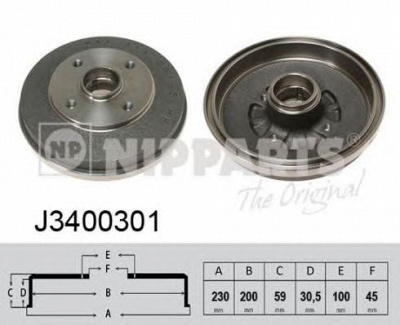 NIPPARTS j3400301 -  Тормозной барабан