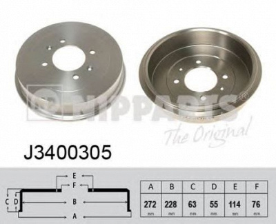 NIPPARTS j3400305 -  Тормозной барабан