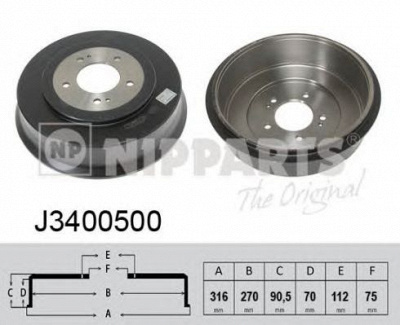 NIPPARTS j3400500 -  Тормозной барабан