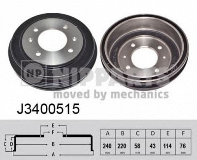 NIPPARTS j3400515 -  Тормозной барабан