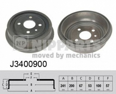NIPPARTS j3400900 -  Тормозной барабан