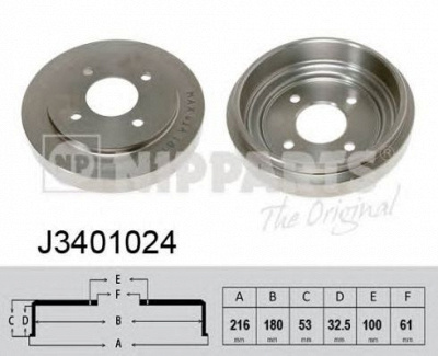 NIPPARTS j3401024 -  Тормозной барабан