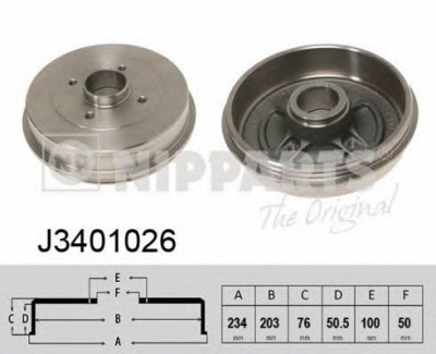 NIPPARTS j3401026 -  Тормозной барабан