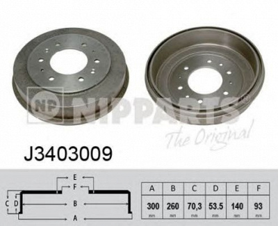 NIPPARTS j3403009 -  Тормозной барабан