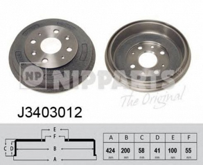 NIPPARTS j3403012 -  Тормозной барабан