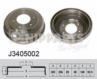 NIPPARTS j3405002 -  Тормозной барабан