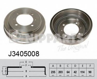 NIPPARTS j3405008 -  Тормозной барабан