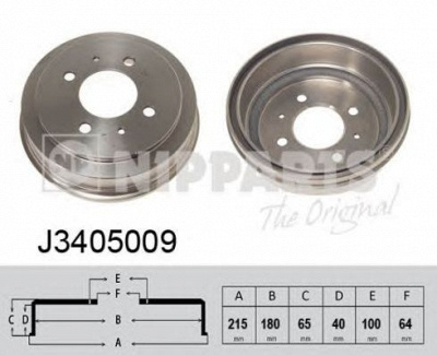 NIPPARTS j3405009 -  Тормозной барабан