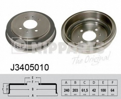 NIPPARTS j3405010 -  Тормозной барабан