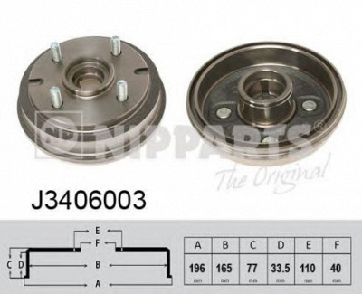 NIPPARTS j3406003 -  Тормозной барабан