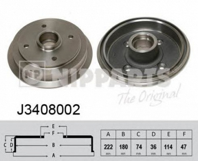 NIPPARTS j3408002 -  Тормозной барабан