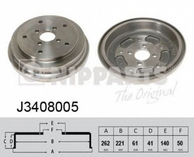 NIPPARTS j3408005 -  Тормозной барабан