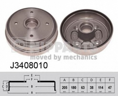 NIPPARTS j3408010 -  Тормозной барабан