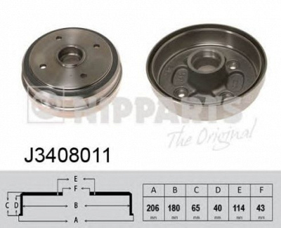 NIPPARTS j3408011 -  Тормозной барабан