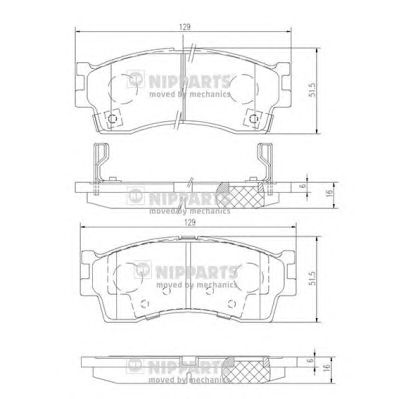 NIPPARTS j3600308 -  Комплект тормозных колодок, дисковый тормоз