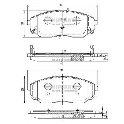 NIPPARTS j3600318 -  Комплект тормозных колодок, дисковый тормоз